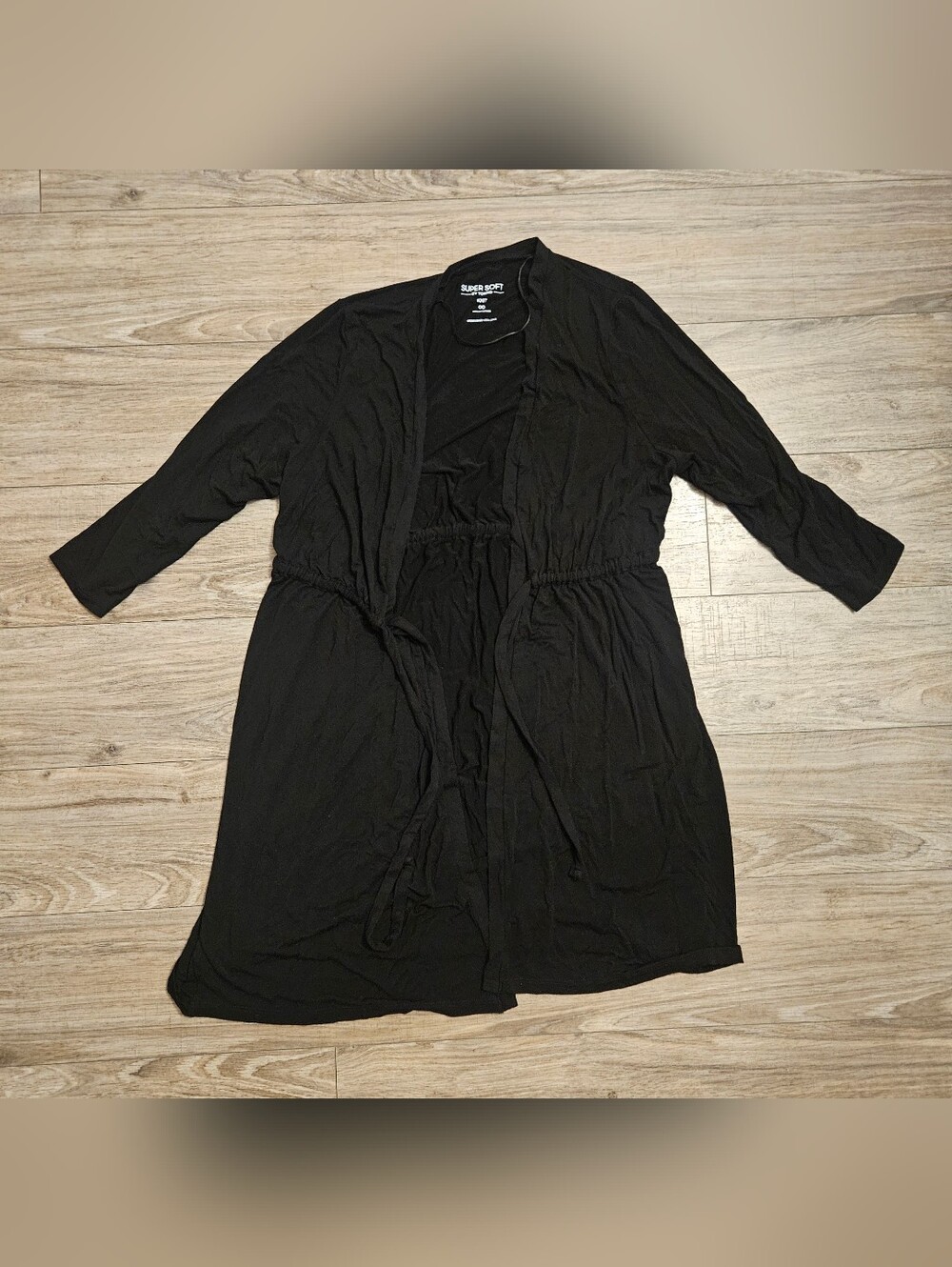torrid Black Open Front Long Cardigan with Waist Tie Size M/L